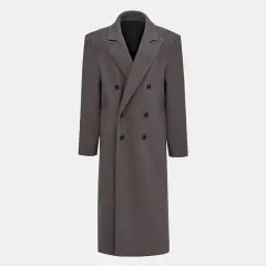 Autumn And Winter Temperament Commute Suit Collar Long Woolen Coat - Woolen Coat Gray - View 1