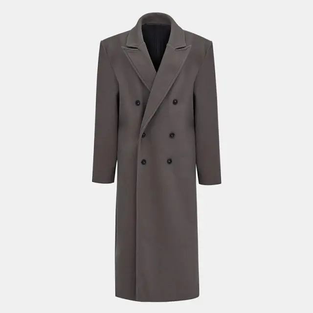 Autumn And Winter Temperament Commute Suit Collar Long Woolen Coat Woolen Coat Gray - Shop at LoveMi