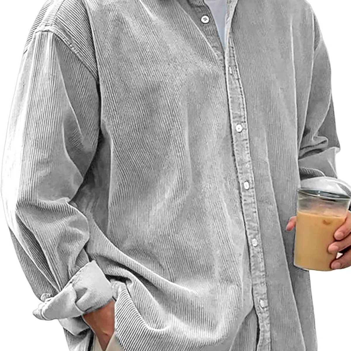 Casual Loose Men's Autumn And Winter Thick Shirt Jacket - Image 3