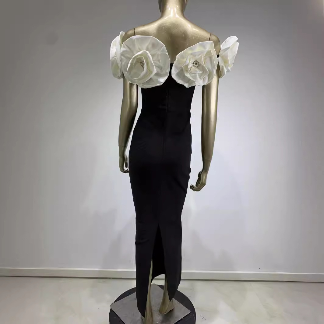 Straight-Shoulder Mesh Dress, picture 4 of 8