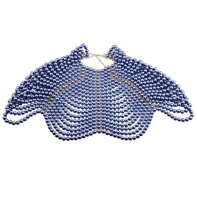 Women's Shawl style Pearl Body Chain Blue - Shop at LoveMi