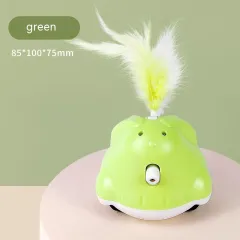 Feather Fishing Rod Turntable Automatic Self-Hi Laser Cat Teaser Toy - Greenish White - View 1