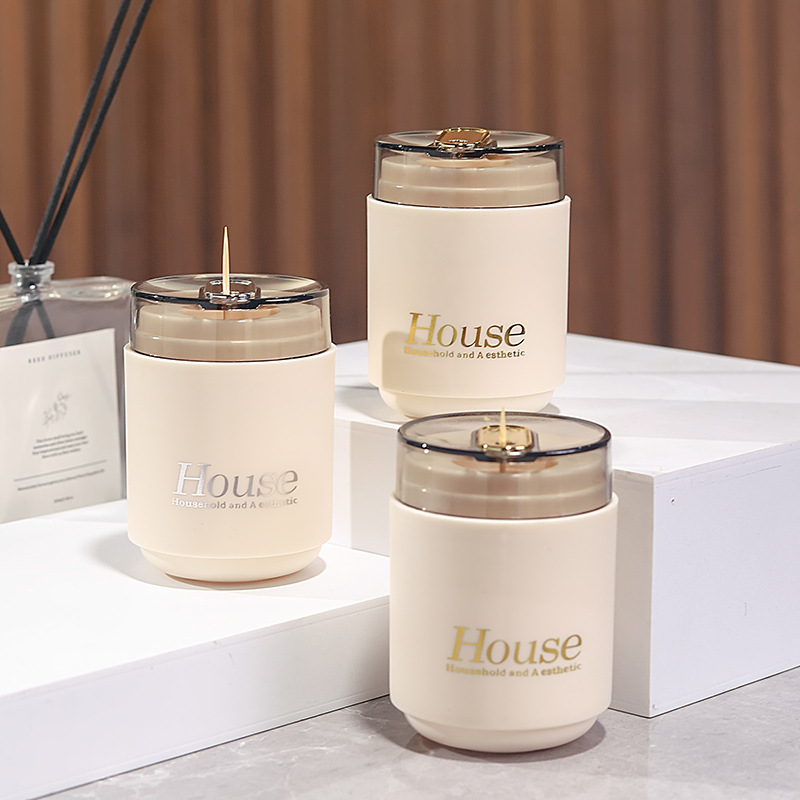 Large Capacity Creative Home Dining Table Simple Press Toothpick Box