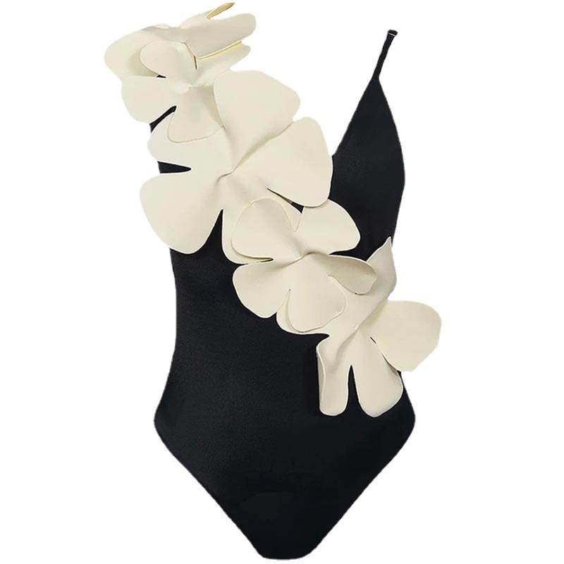 New Lady's Flower-shaped Decorative Asymmetric Swimsuit