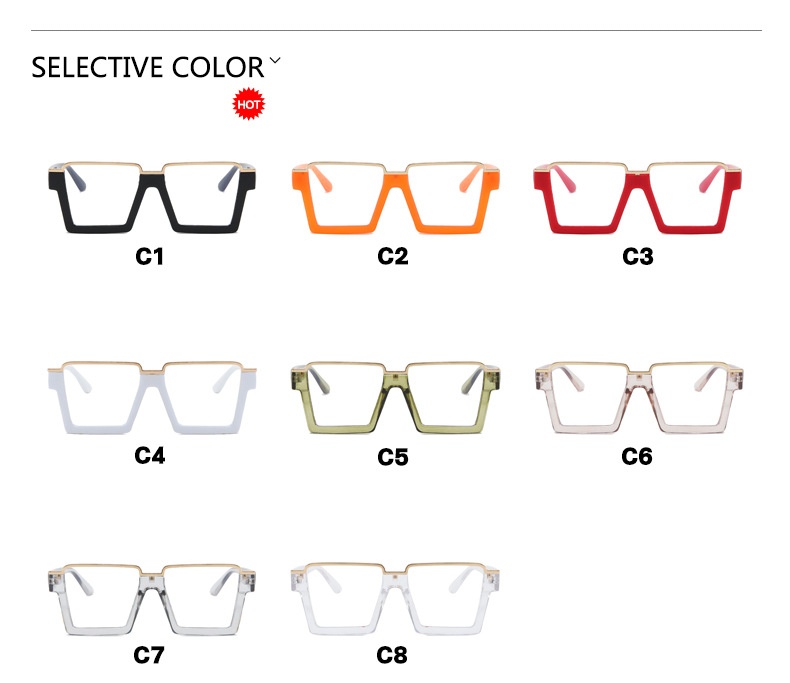 Retro Simple Versatile Artistic Lower Semi-rimless Square Plain Glasses - Image 25