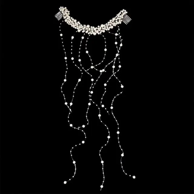 Bride New Hair Accessories Handmade Pearl Headdress White - Shop at LoveMi