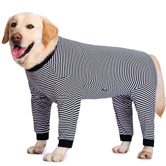 Dog Clothes Thin Four legged Golden Retriever Labrador Black Dark Blue Stripe - Shop at LoveMi