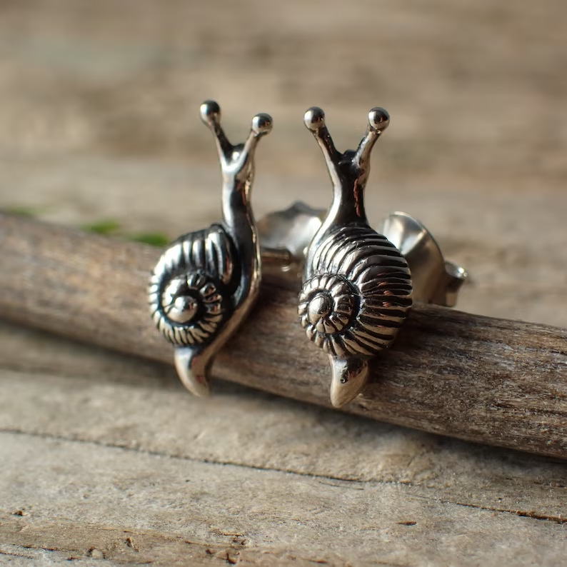 Retro Cute Snail Personalized Stud Earrings