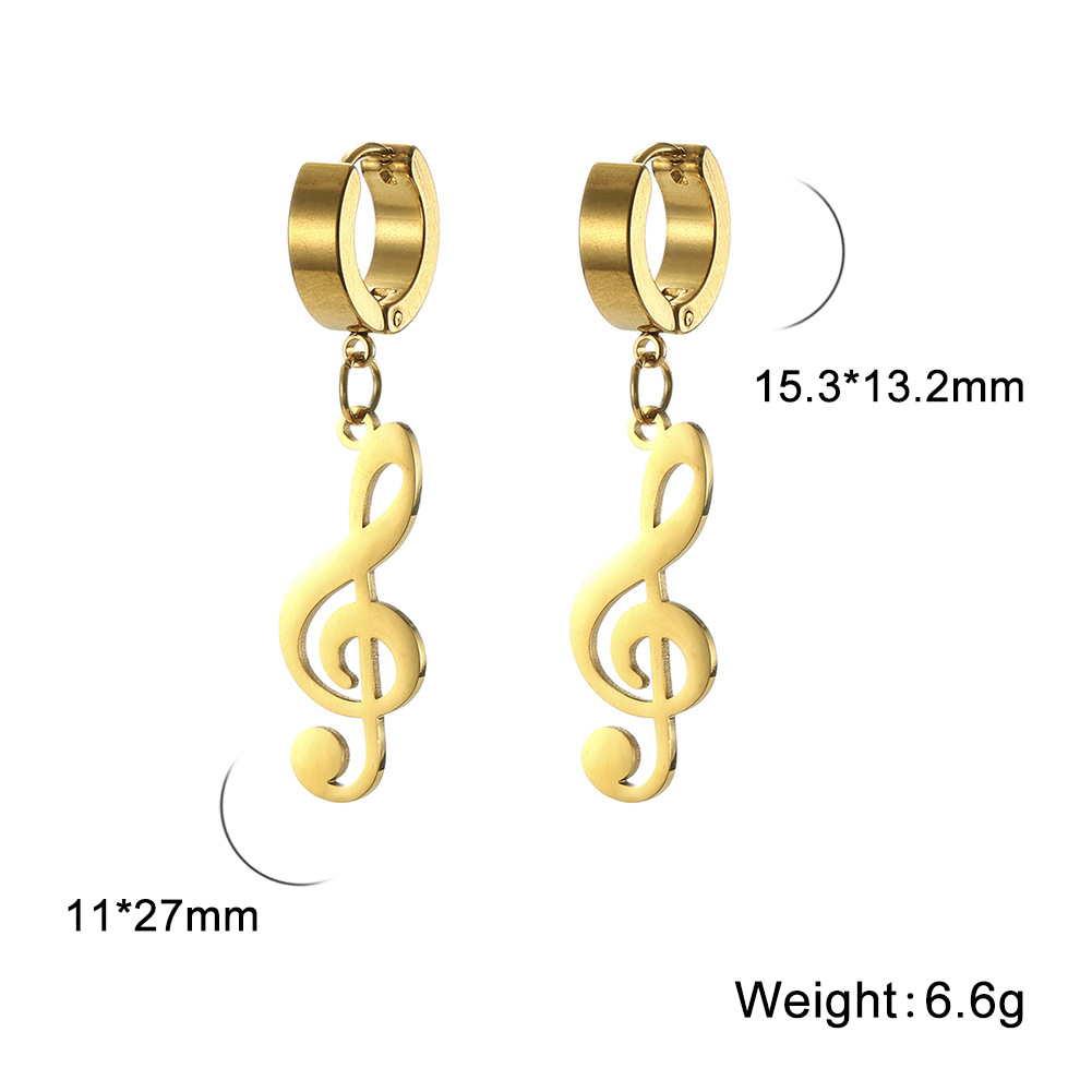 Women's Titanium Steel Hollow Notes Treble Ear Clip