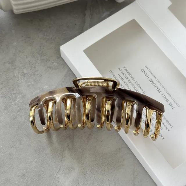 Women's Back Head Updo Hair Clip Patch Bone Clip Milk Coffee - Shop at LoveMi