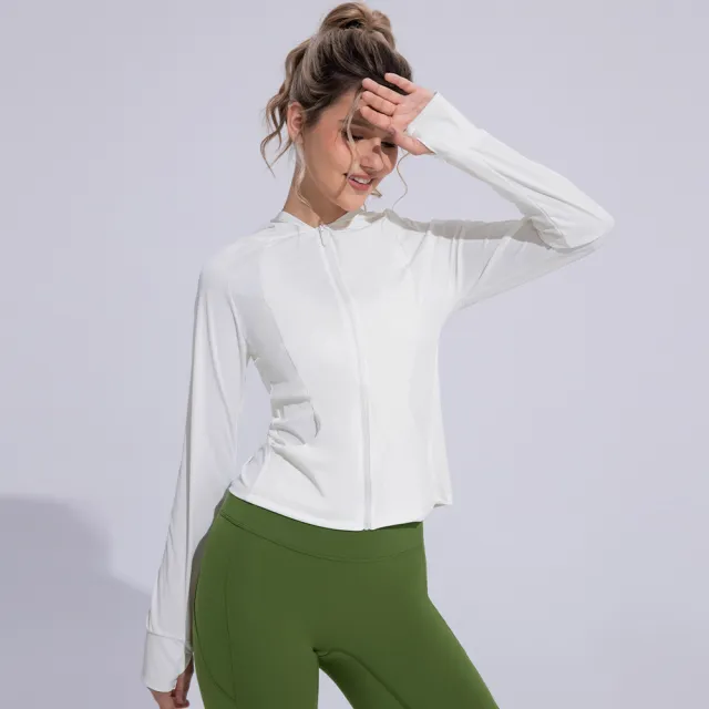 Women's Summer UV Protection Long Sleeve Cool Feeling Ice Silk Sun Protection Clothing Ivory - Shop at LoveMi