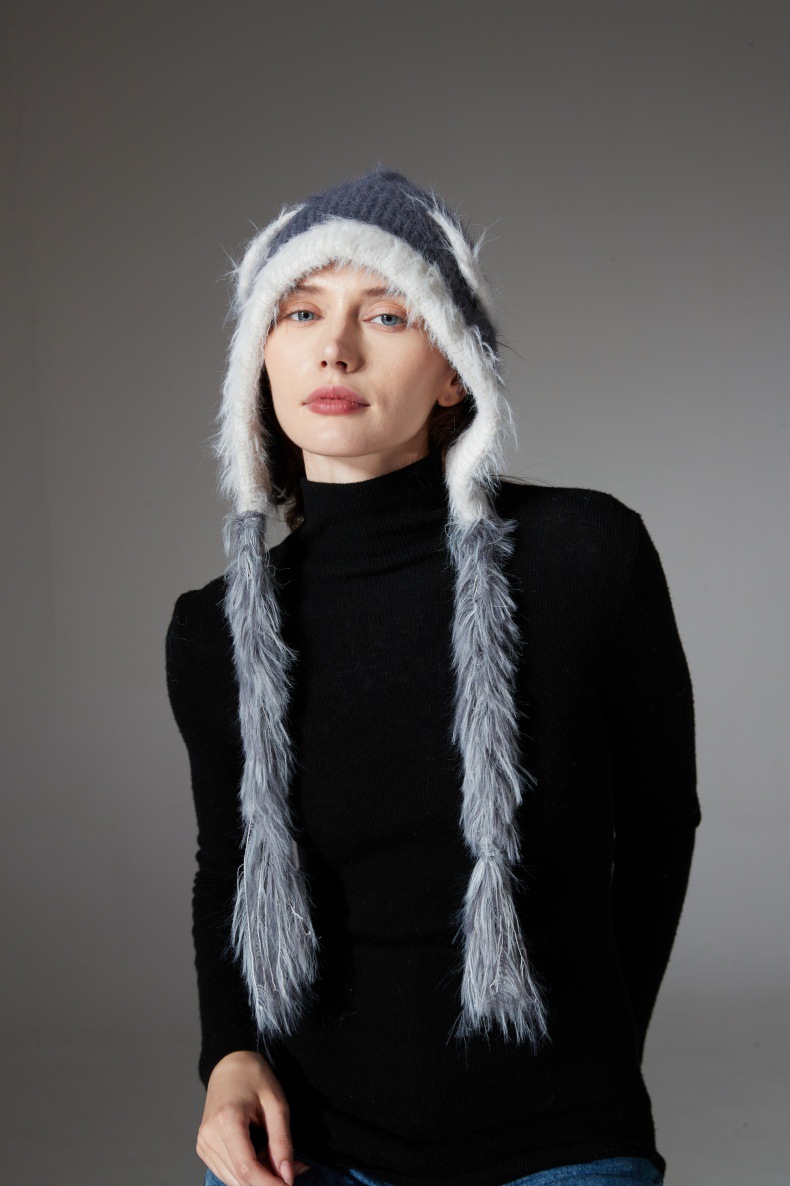 Cat Ears Mink Wool Ear-Protection Knitted Hat — Cozy Animal Ear Beanie