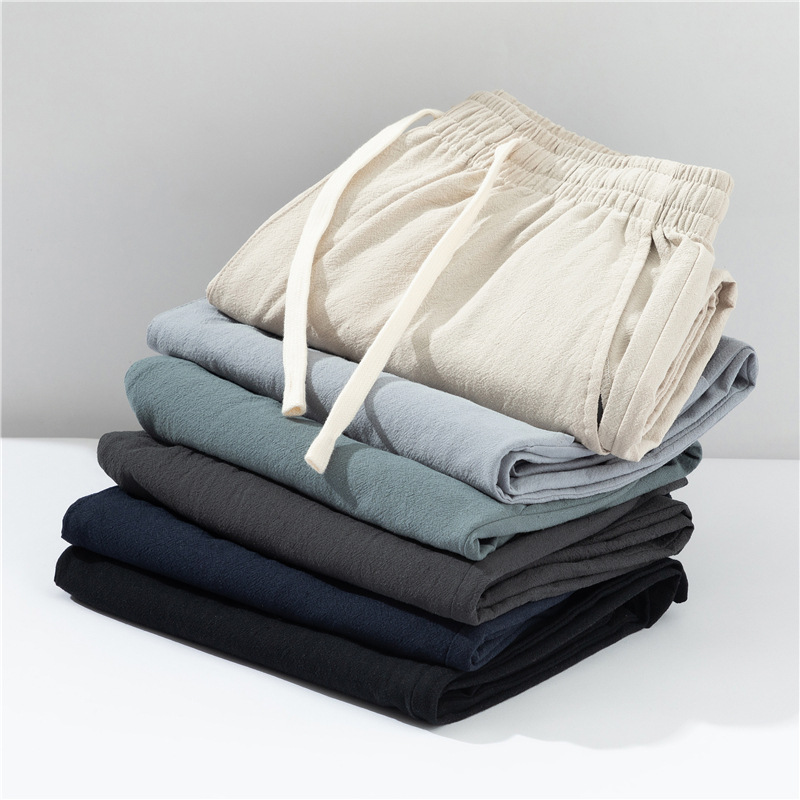 Men's Cotton-Linen Fashionable Casual Wide-Leg Pants 3