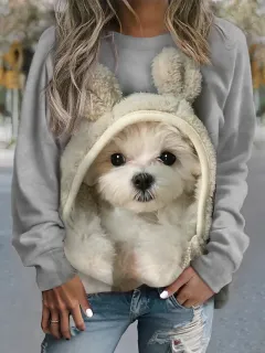 Fashion Cat Women's Round Neck Sweater - 1 Style-S - View 1