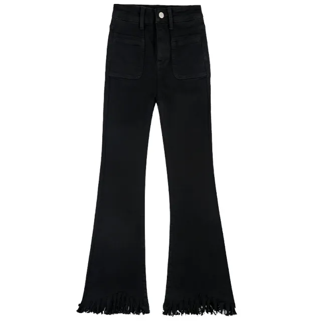 Women's Retro High elastic Skinny Jeans Black Trousers - Shop at LoveMi