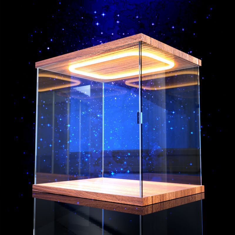 Acrylic Custom Blind Boomerang Light Display Box For Labubu Figures