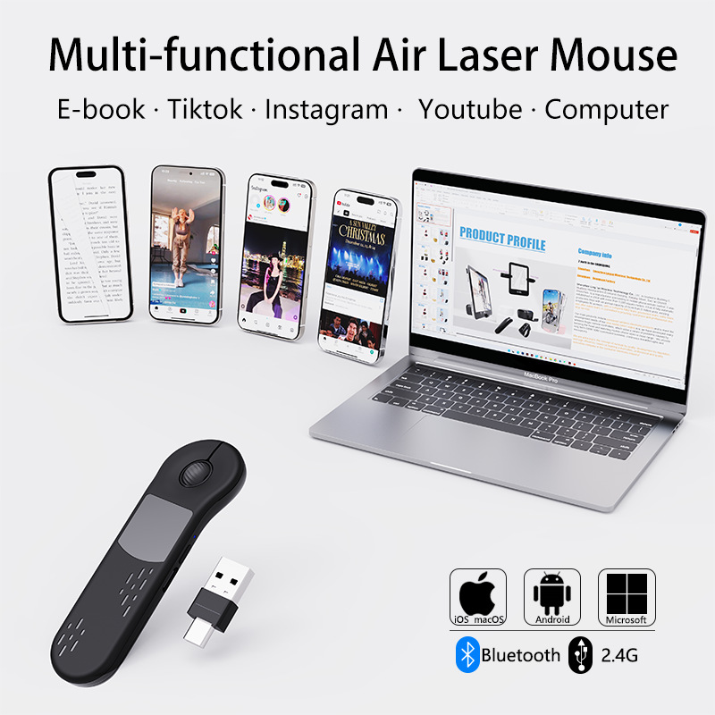 Wireless Bluetooth Mouse Remote Control Computer Cellphone Tablet Universal