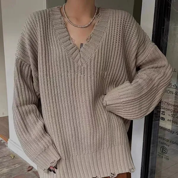 Pullover Sweater Autumn And Winter New Knitwear Sweater Camel - Shop at LoveMi