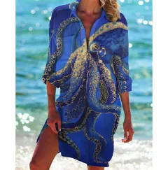 Women's Vacation Beach Bikini Jacket Printed Shirt - Nt20 Mw1612-5Xl - View 1