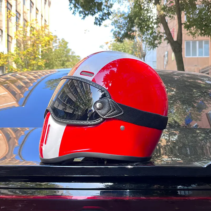 Vintage Versatile Fiberglass Motorcycle Helmet