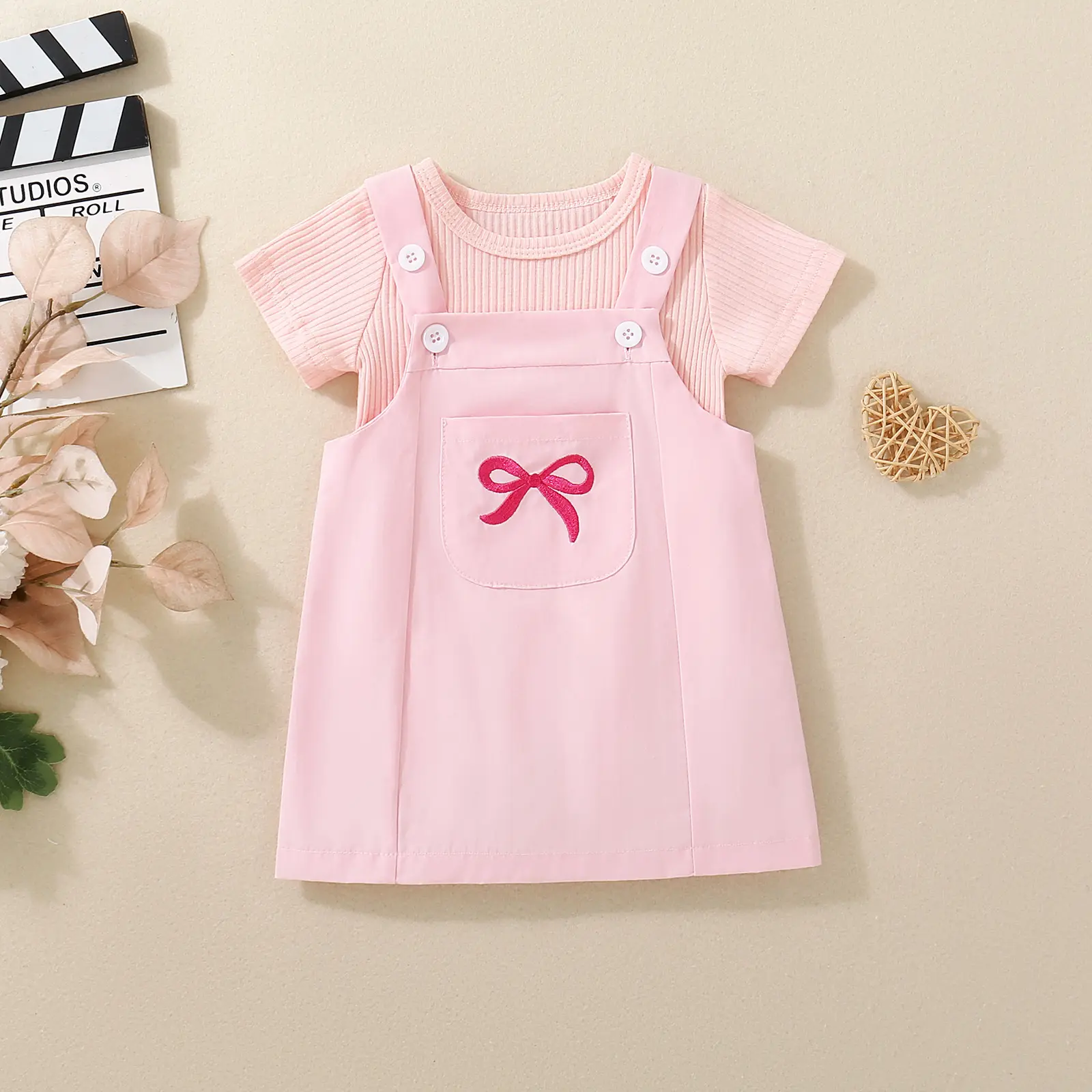Slip Dress With Butterfly Embroidery Bottoming Shirt