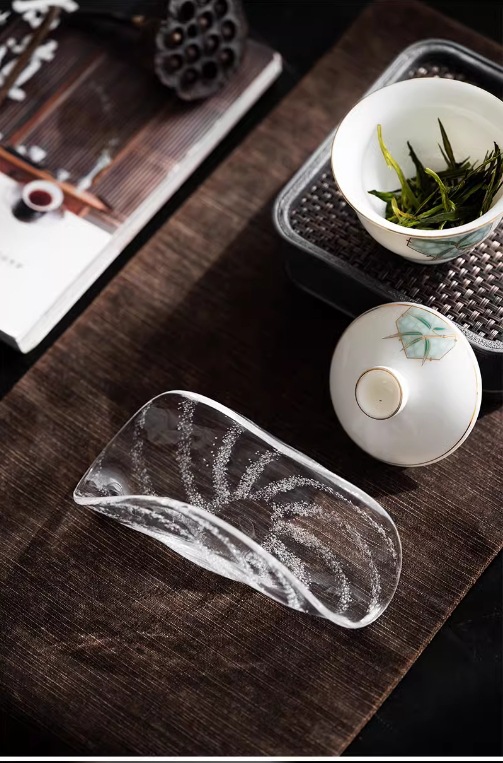 Title 8, Handmade Tea Spoon Crystal Glass Dish Kung Fu T...