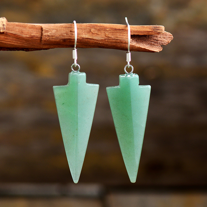 Women's Retro Natural Stone Arrow Earrings