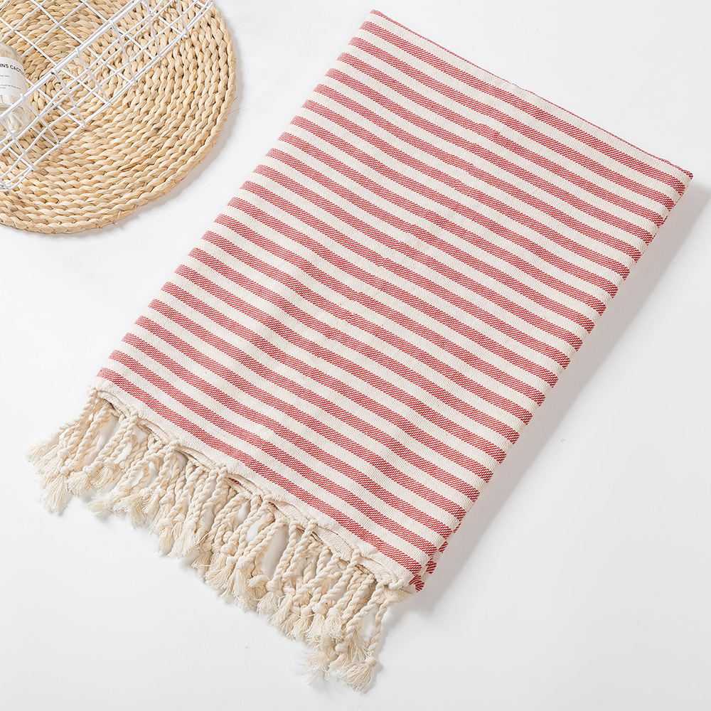 Bestseller Striped Turkish Tassel Beach Towel Yarn-Dyed Embroidery-Ready — image 1