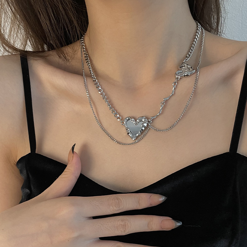 Sweet Cool Personality Mirror Love Necklace