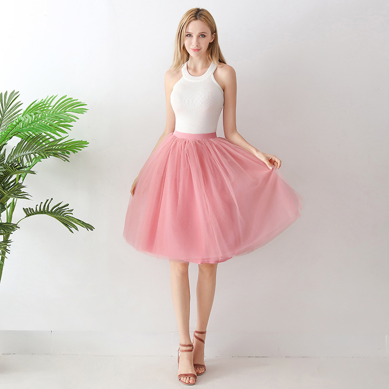 European And American High-waisted Mesh Skirt