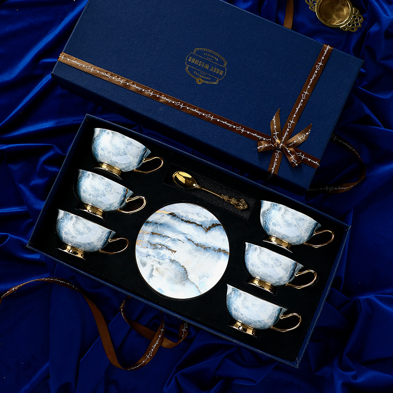 Blue Gold Foil Cup And Saucer