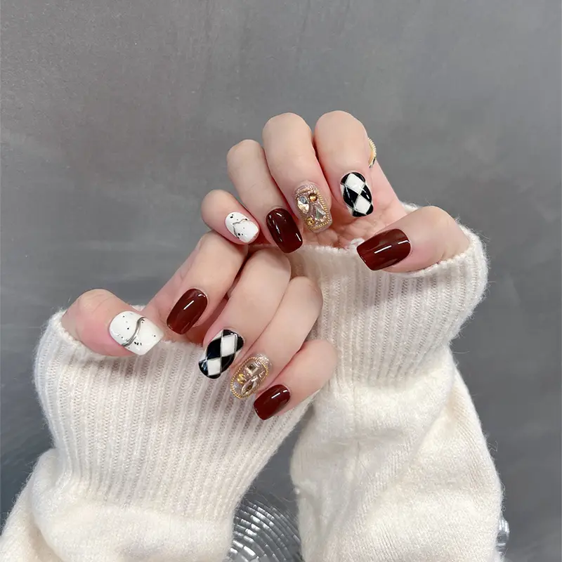 Pure Hand Drawing Autumn Warm Chocolate Black