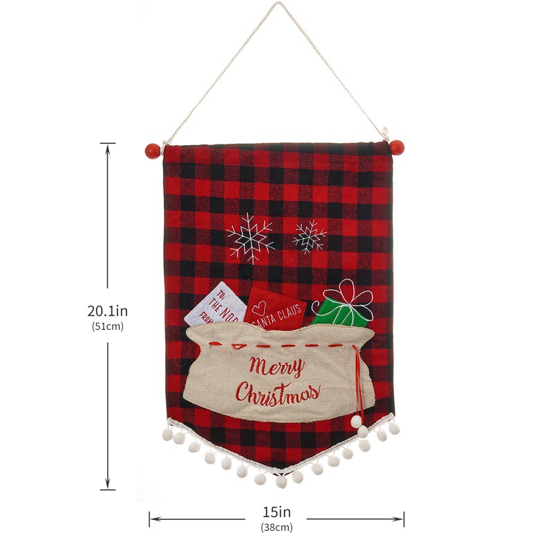 Red And Black Plaid Sack Flag