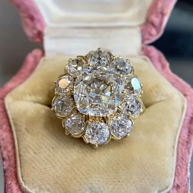 Luxury Style Floral Large Carat Rhinestone Elegant Ring Ajz2415Xs - Shop at LoveMi