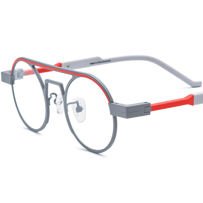 Colorful Ultra-light Pure Titanium Round Eyeglass Frames For Men And Women