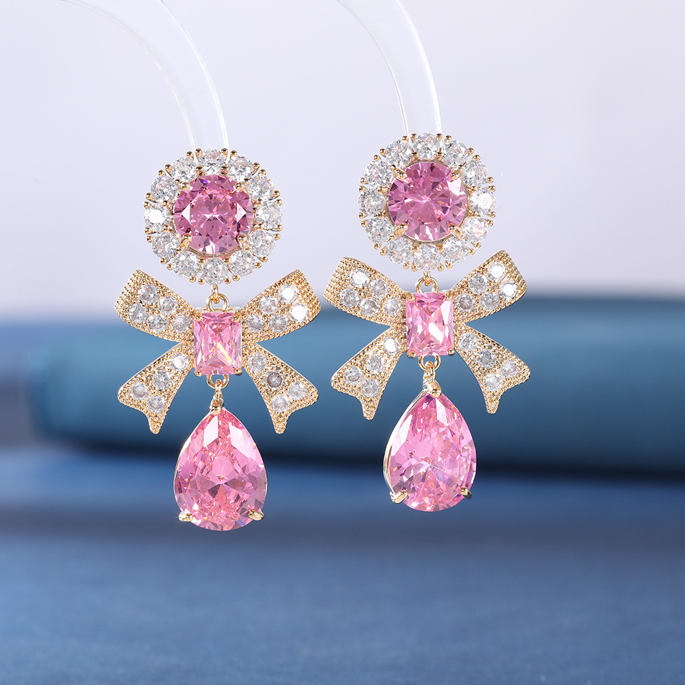 Sterling Silver Needle Round Micro-inlaid Exquisite Zircon