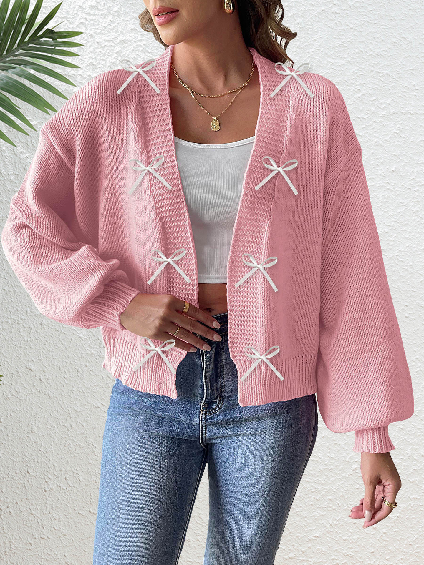 Damen-Cardigan mit Ribbon-Schleifen – Bild 10