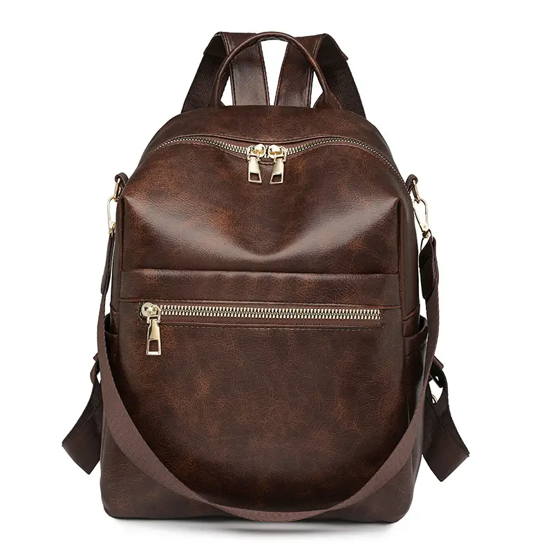 PU Leather Large-Capacity Travel Backpack