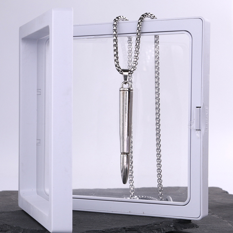 Trendy Bullet Titanium Steel Necklace Domineering Trendy Men And Women Pendant