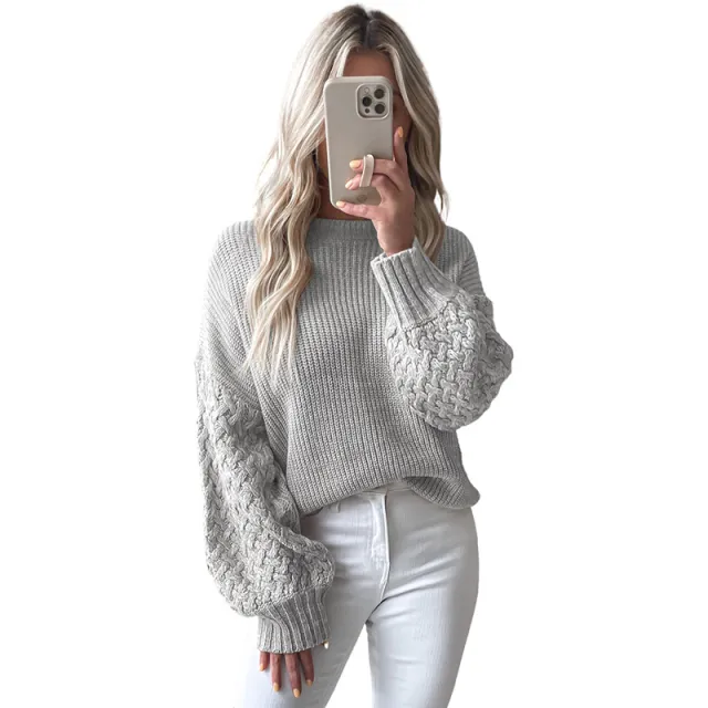 Pullover Acrylic Sweater Women's Casual Loose And Warm Drop Shoulder Lc2723882 P1011 M - Shop at LoveMi