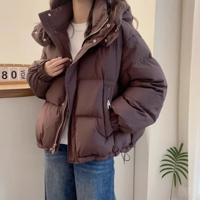 Women's Plus Size Split Warm Casual Jacket Deep Coffee - Shop at LoveMi