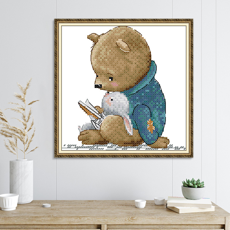 Bear Embroidery Material Package For Cartoon Animal Reading — image 1