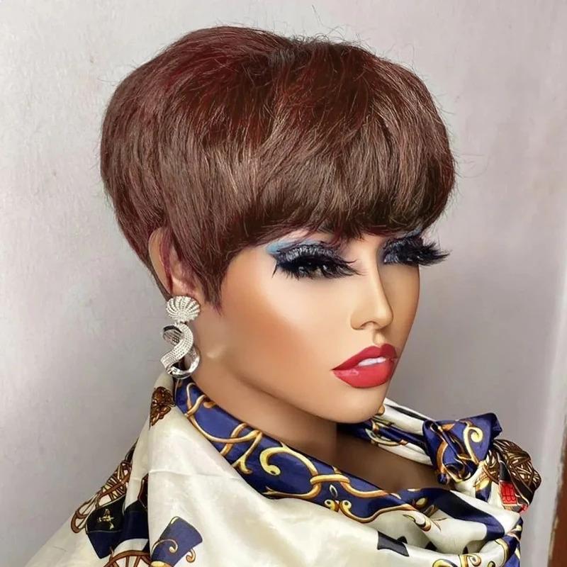 Brown Fashion Short Hair Fluffy Synthetic Wig