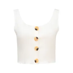 V-neck Nightclub Backless Camisole Lace-up Sleeveless Bottoming Top - White - View 1