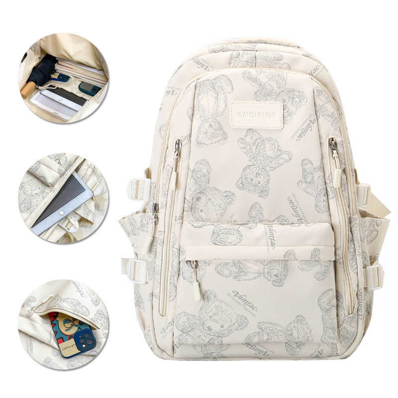 Casual Canvas Zipper Notebook Backpack 4