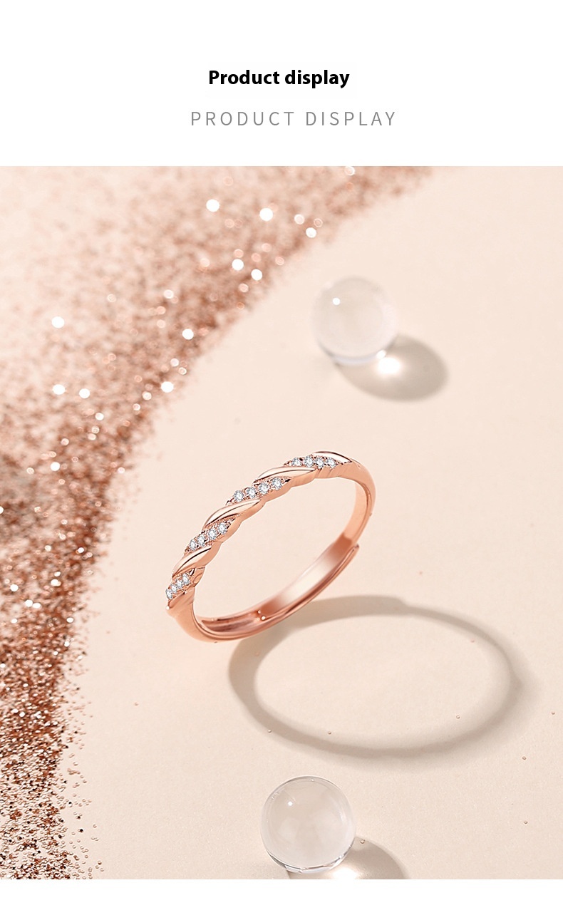 Women's 925 Sterling Silver Ins Simple Woven Ring