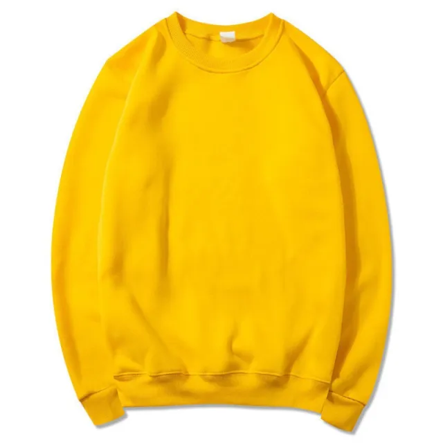 Men's Casual Pullover Round Neck Sweatshirt Yellow - Shop at LoveMi