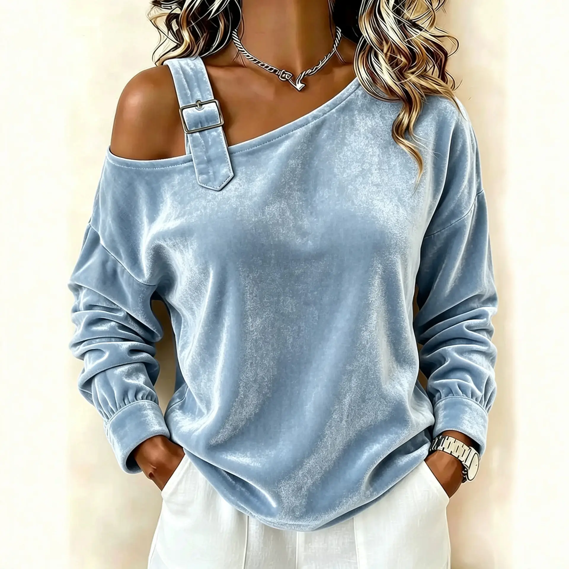 Autumn Chic Off Shoulder Loosefit Top For Women