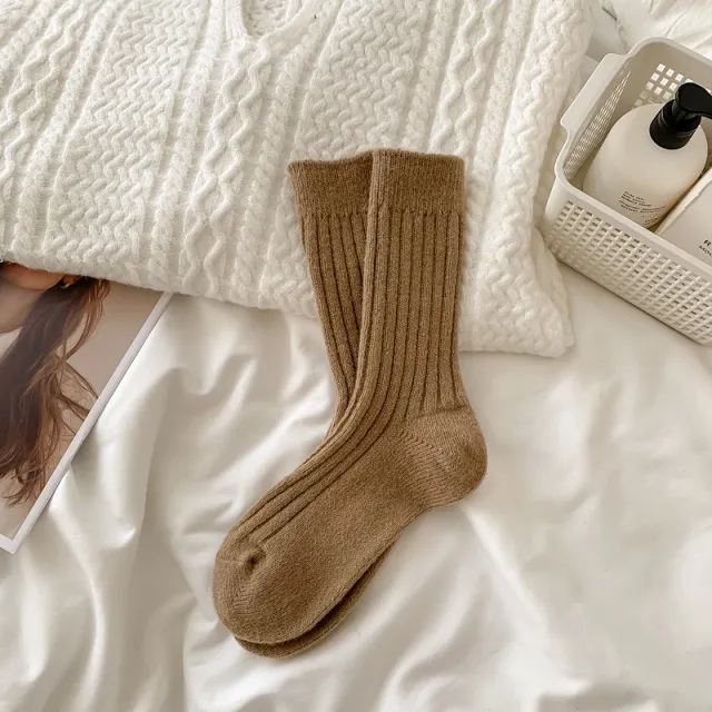 Women's Warm Wool Socks Fleece lined Light Coffee - Shop at LoveMi