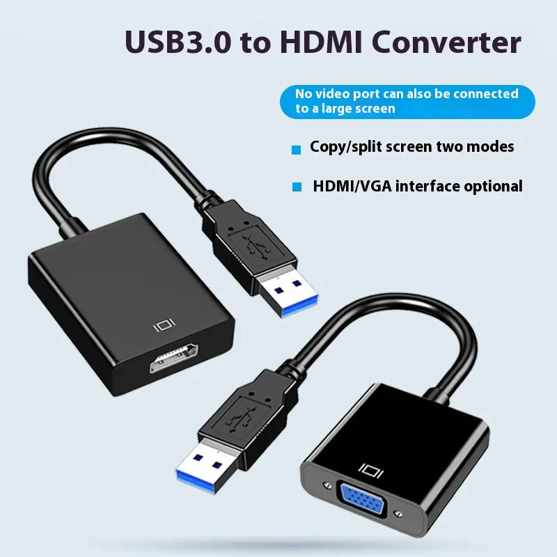 Aluminum Alloy Usb To HDMI HD Video